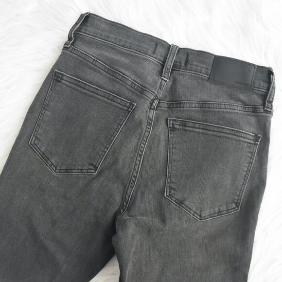 Madewell 9" Mid-rise Skinny Frayed Hem Dark Charcoal Gray Size 26 - Picture 2 of 9